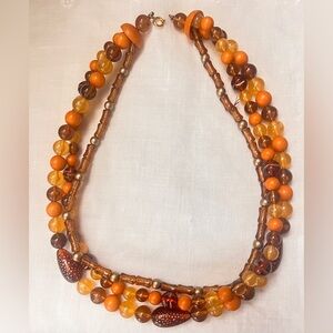 Vintage Style Earth Tone Multi-Strand Necklace 17”
Mint Condition